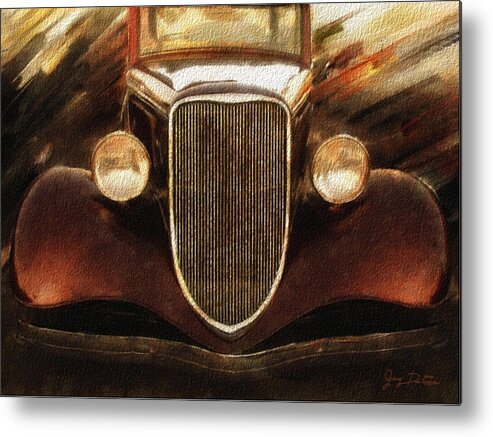 Classic Cars Paintings Metal Print featuring the digital art Vintage car by Gary De Capua