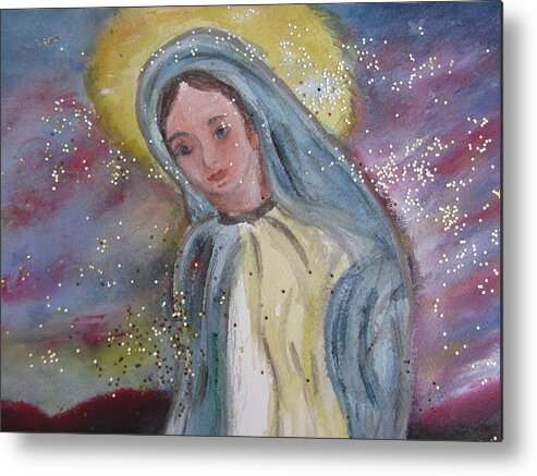 Virgin Mary Metal Print featuring the painting Virgin Mary by Lucille Valentino