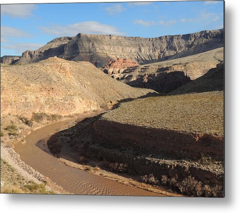 Desert Landscape Metal Print featuring the photograph Virgin River Gorge AZ 2124 by Andrew Chambers