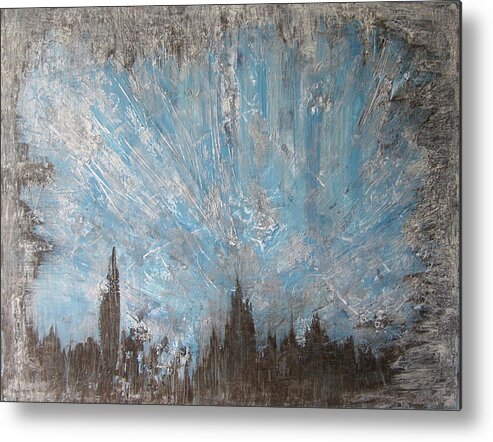 Acryl Painting Structured Metal Print featuring the painting W2 - smog by KUNST MIT HERZ Art with heart