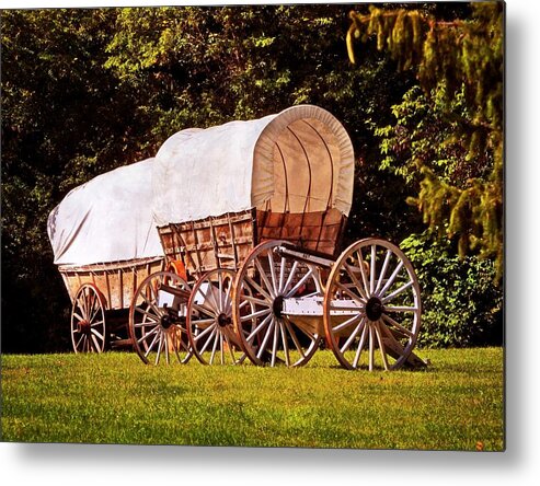 Covered Wagon Metal Print featuring the photograph Wagons Ho by Marty Koch