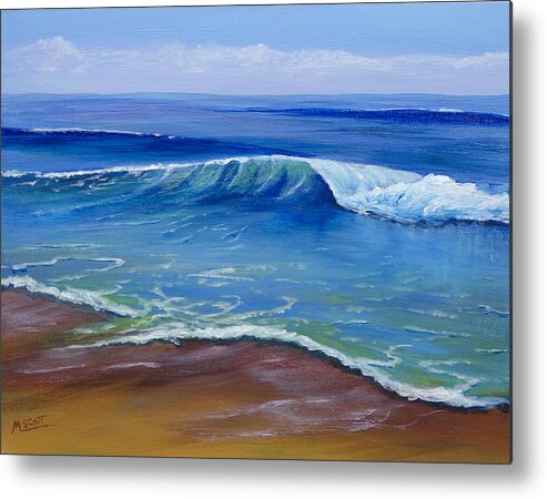 Hawaii Metal Print featuring the painting Waimanalo Waves 1 by Michael Scott