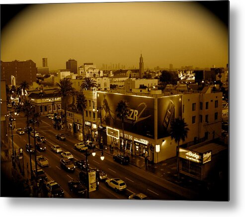 Hollywood Prints Metal Print featuring the photograph Walk of Fame Hollywood in sepia by Monique Wegmueller