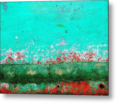 Texture Metal Print featuring the digital art Wall Abstract 111 by Maria Huntley
