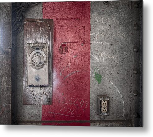 Wall Phone Metal Print featuring the photograph Wall Phone by Jessica Levant