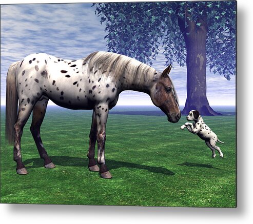 Nature Metal Print featuring the digital art Wanna Race? by Michele Wilson