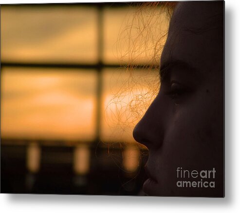 Portrait Metal Print featuring the photograph Watching the Sunset by Robyn King