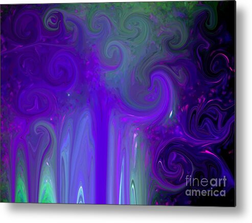 Abstract Metal Print featuring the photograph Waves of Violet - Abstract by Susan Carella