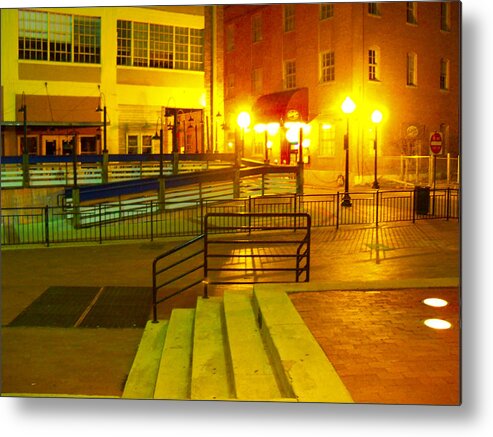 Steps Metal Print featuring the photograph West End Night Lighted Steps by Pamela Smale Williams