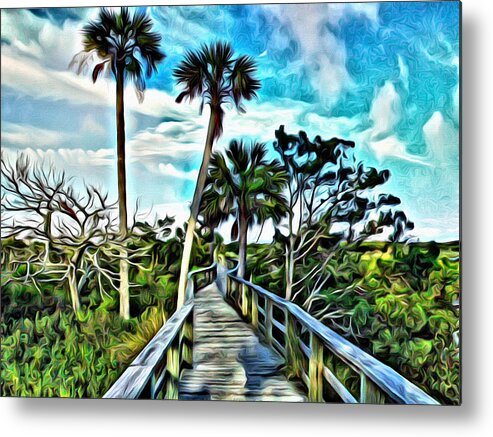 Boardwalk Metal Print featuring the photograph What A Beautiful Boardwalk by Alice Gipson