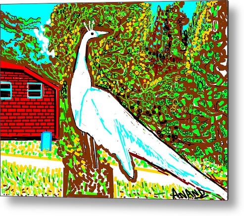 White Peacock Metal Print featuring the digital art White Peacock by Anand Swaroop Manchiraju