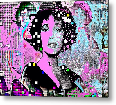 Whitney Houston Metal Print featuring the painting Whitney Houston Sing For Me Again 2 by Saundra Myles