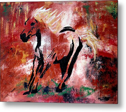 Original Painting Metal Print featuring the painting Wildfire by Nan Bilden