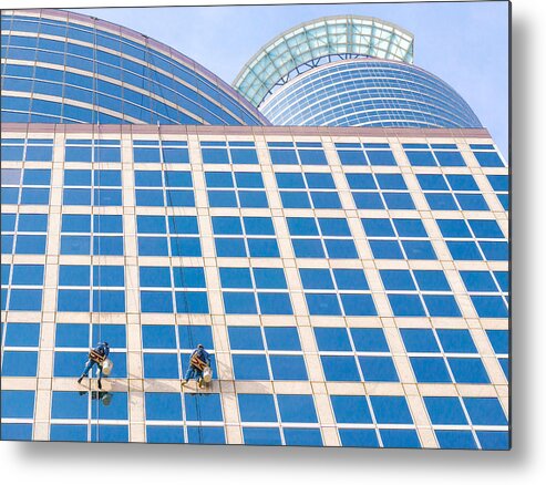 Window Washer Metal Print featuring the photograph Window Washers by Jim Hughes