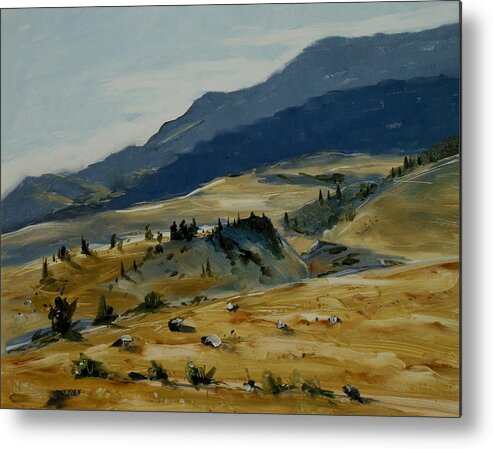 Landscape Metal Print featuring the painting Wine Glass Valley Montana by Les Herman