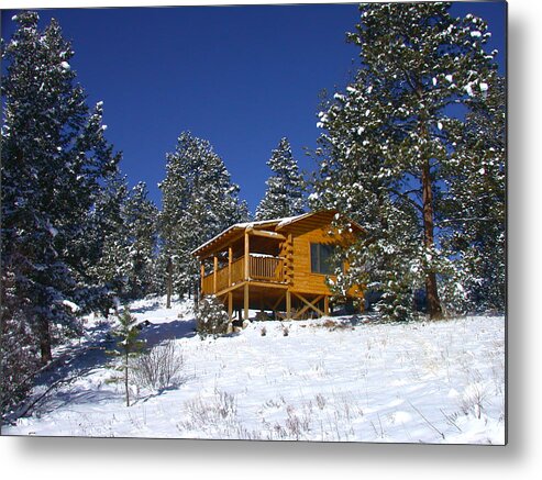 Winter Metal Print featuring the photograph Winter Cabin by Shane Bechler