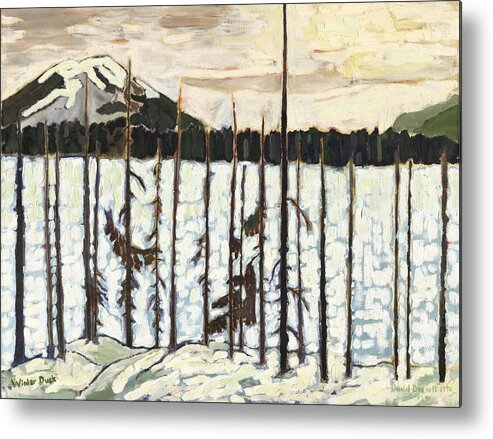 Winter Metal Print featuring the painting Winter Dusk by David Dossett