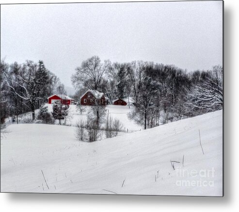 Alone Metal Print featuring the photograph Winter Landscape 5 by Dan Stone