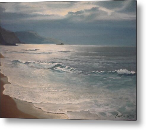 Seascape Metal Print featuring the painting Winter Sea II by Caroline Philp