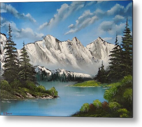  Landscape Paintings Metal Print featuring the painting Winter's End by Kevin Brown