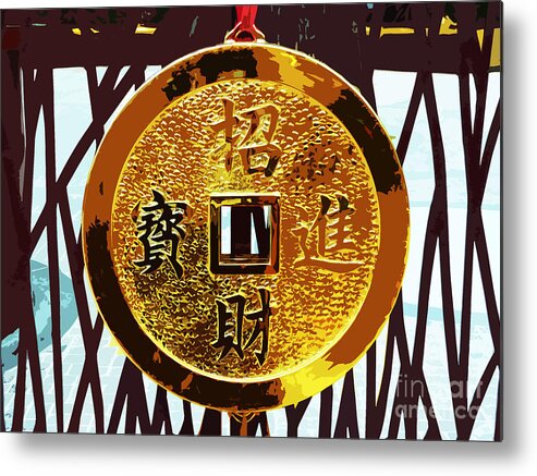 Chinese New Year Greeting Metal Print featuring the photograph Wishing You Wealth by Marguerita Tan