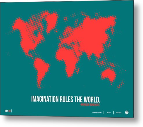 Atlas Metal Print featuring the painting World Map with a Quote 6 by Naxart Studio