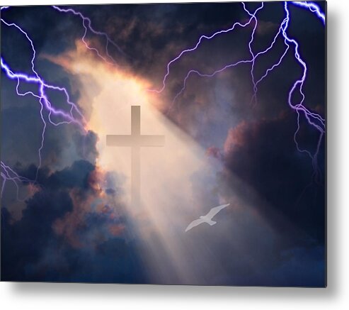 Power Metal Print featuring the digital art Yea though I walk by Bruce Rolff