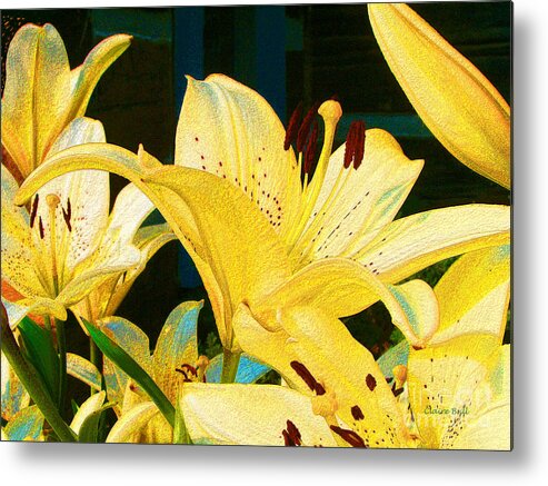 Lily Metal Print featuring the photograph Yellow Lilies by Claire Bull