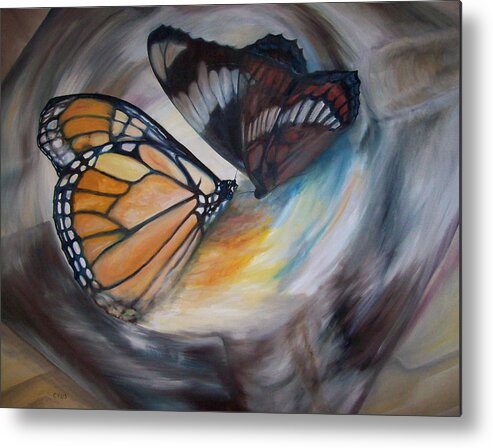 Butterfly Metal Print featuring the painting Yesterday's Butterflies by Chris Wing