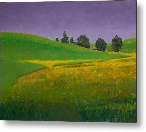Pastel Metal Print featuring the painting A Sliver of Canola #2 by David Patterson
