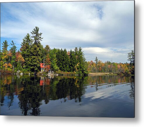 Autumn Metal Print featuring the photograph Nestled on the Far Shore #2 by Lynda Lehmann