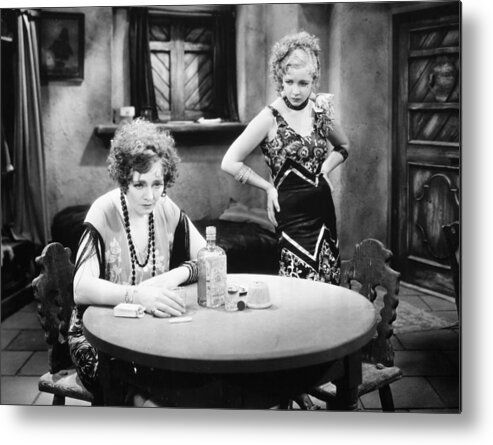 -drinking- Metal Print featuring the photograph Silent Film Still: Drinking #12 by Granger