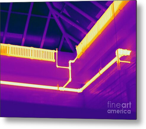 Thermogram Metal Print featuring the photograph Thermogram Of Steam Pipes #2 by Ted Kinsman