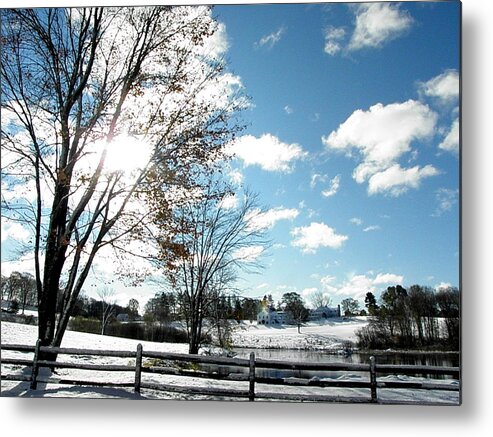 Snow Metal Print featuring the photograph A Colorful Snowy Landscape by Kim Galluzzo