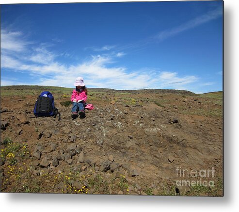 Child Metal Print featuring the photograph A Quick Sketch by Laurianna Taylor