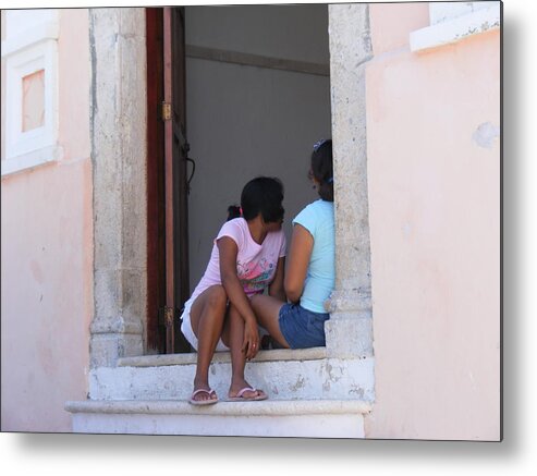 Doorway Metal Print featuring the photograph Afternoon Chat by Diane Ferguson