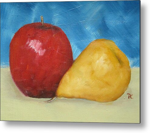 Apple Metal Print featuring the painting Apple Pear by Patricia Cleasby