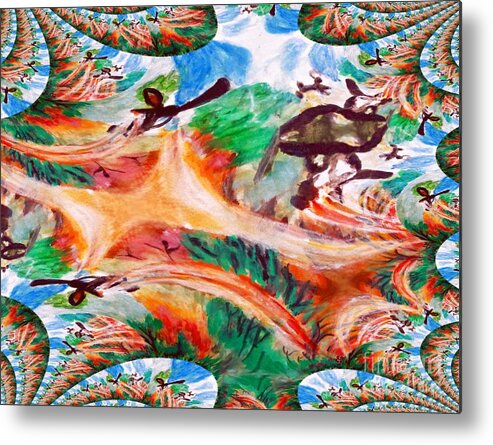 Avatar Abstract Metal Print featuring the painting Avatar two Abstract Aircraft by Stanley Morganstein