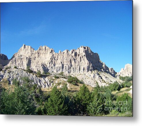 Badlands Metal Print featuring the photograph Badlands Slump by Charles Robinson