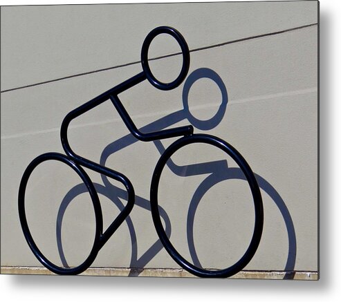 Shadow Metal Print featuring the photograph Bicycle Shadow by Julia Wilcox