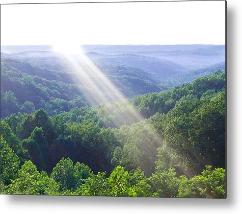 Landscape Indiana Metal Print featuring the pyrography Brown County by Drew Wing