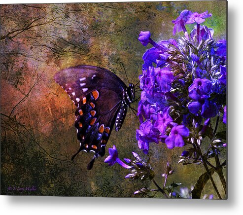 J Larry Walker Metal Print featuring the digital art Busy Spicebush Butterfly by J Larry Walker