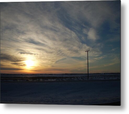 Sunset Metal Print featuring the photograph Calm Prairie Sunset by Tracy Fallstrom