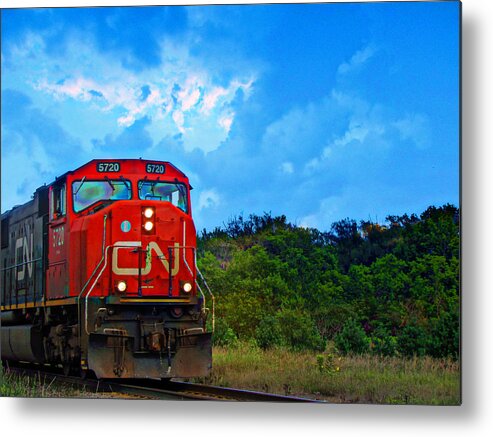 Canadian Metal Print featuring the photograph Canadian Northern Railway Train by Ms Judi