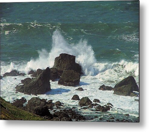 Cape Blanco Metal Print featuring the photograph Cape Blanco Splash by Wendy McKennon