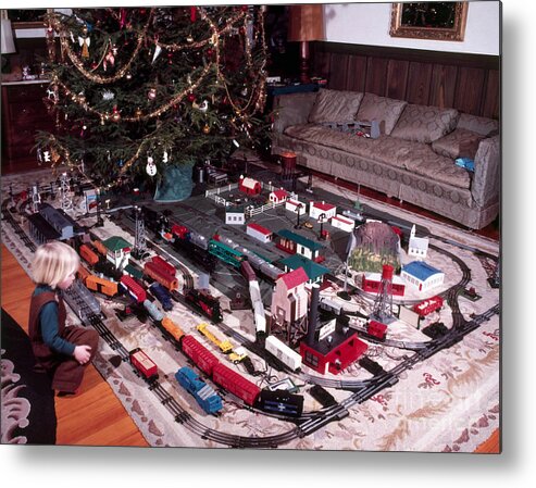 People Metal Print featuring the photograph Christmas Morning, 1957 by Photo Researchers