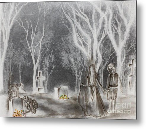 Cemetary Metal Print featuring the drawing Communion 2 by Carla Carson