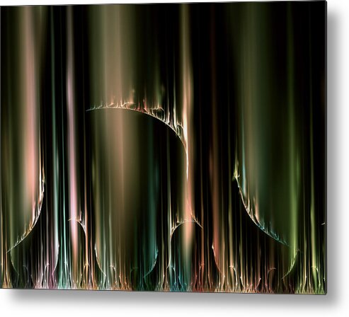 Aurora Metal Print featuring the digital art Dancing Auroras Curtains in the Sky by Richard Ortolano