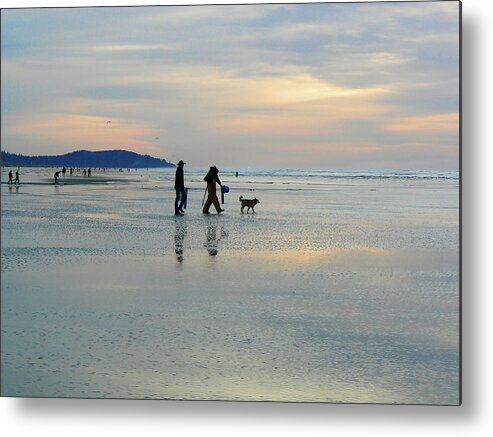 Water Metal Print featuring the photograph Digging for Dinner by Pamela Patch