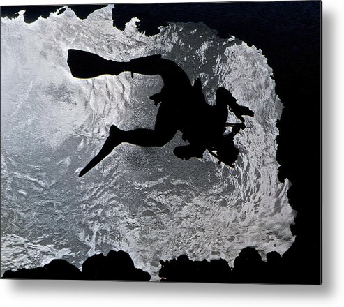 Diver Silhouette Metal Print featuring the photograph Diver Exit by Bill Owen